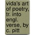 Vida's Art Of Poetry, Tr. Into Engl. Verse, By C. Pitt