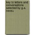 Key to Letters and Conversations Selected by G.A. Neveu
