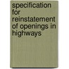 Specification For Reinstatement Of Openings In Highways door Great Britain: Department For Transport