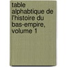 Table Alphabtique de L'Histoire Du Bas-Empire, Volume 1 door Charles Le Beau