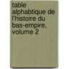 Table Alphabtique de L'Histoire Du Bas-Empire, Volume 2 door Charles Le Beau