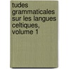 Tudes Grammaticales Sur Les Langues Celtiques, Volume 1 by Ͽ