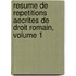 Resume De Repetitions Aecrites De Droit Romain, Volume 1