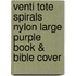Venti Tote Spirals Nylon Large Purple Book & Bible Cover