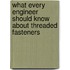 What Every Engineer Should Know about Threaded Fasteners