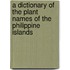 A Dictionary Of The Plant Names Of The Philippine Islands