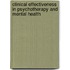 Clinical Effectiveness In Psychotherapy And Mental Health