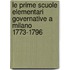 Le Prime Scuole Elementari Governative A Milano 1773-1796