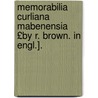 Memorabilia Curliana Mabenensia £By R. Brown. in Engl.]. by Richard Brown