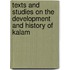 Texts And Studies On The Development And History Of Kalam