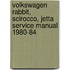 Volkswagen Rabbit, Scirocco, Jetta Service Manual 1980-84