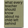 What Every Teacher Should Know About No Child Left Behind door Mitchell Yell