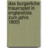 Das Burgerliche Trauerspiel In England(Bis Zum Jahre 1800)