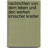 Nachrichten Von Dem Leben Und Den Werken Klnischer Knstler by Johann Jakob Merlo