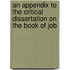 An Appendix to the Critical Dissertation on the Book of Job