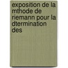 Exposition de La Mthode de Riemann Pour La Dtermination Des door Boleslas Niewenglowski