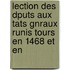 Lection Des Dputs Aux Tats Gnraux Runis Tours En 1468 Et En