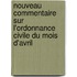 Nouveau Commentaire Sur L'Ordonnance Civile Du Mois D'Avril