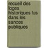Recueil Des Loges Historiques Lus Dans Les Sances Publiques