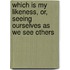 Which Is My Likeness, Or, Seeing Ourselves As We See Others