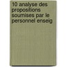 10 Analyse Des Propositions Soumises Par Le Personnel Enseig by E. Congr S. P. Dagog