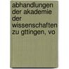Abhandlungen Der Akademie Der Wissenschaften Zu Gttingen, Vo door ttingen Akademie Der Wi