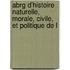 Abrg D'Histoire Naturelle, Morale, Civile, Et Politique de L