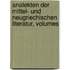 Analekten Der Mittel- Und Neugriechischen Literatur, Volumes