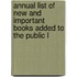 Annual List of New and Important Books Added to the Public L