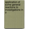 Application of Some General Reactions to Investigations in O door Lassar Cohn