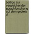 Beitrge Zur Vergleichenden Sprachforschung Auf Dem Gebiete D