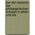 Ber Den Bestand Der Philosophischen Schulen in Athen Und Die