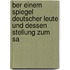 Ber Einem Spiegel Deutscher Leute Und Dessen Stellung Zum Sa