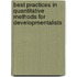 Best Practices In Quantitative Methods For Developmentalists