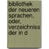 Bibliothek Der Neueren Sprachen, Oder, Verzeichniss Der in D