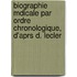 Biographie Mdicale Par Ordre Chronologique, D'Aprs D. Lecler