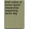 Brief Notice of Some Recent Researches Respecting Dante Alig door Thomas John Mazzinghi