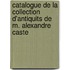 Catalogue de La Collection D'Antiquits de M. Alexandre Caste
