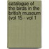 Catalogue of the Birds in the British Museum (Vol 15 - Vol 1