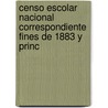 Censo Escolar Nacional Correspondiente Fines de 1883 y Princ door Censo Argentina. Ofic
