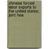 Chinese Forced Labor Exports to the United States; Joint Hea
