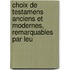 Choix de Testamens Anciens Et Modernes, Remarquables Par Leu