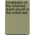 Constitution of the Reformed Dutch Church in the United-Stat