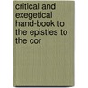 Critical and Exegetical Hand-Book to the Epistles to the Cor door Heinrich August Wilhelm Meyer