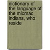 Dictionary of the Language of the Micmac Indians, Who Reside door Silas Tertius Randium