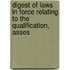 Digest of Laws in Force Relating to the Qualification, Asses