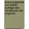 Ergnzungsbnde Zur Dritten Auflage Des Handbuchs Der Organisc door Paul Jacobson