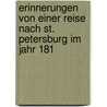 Erinnerungen Von Einer Reise Nach St. Petersburg Im Jahr 181 door Ulrich Heinrich Gustav Schlippenbach