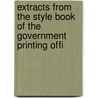 Extracts from the Style Book of the Government Printing Offi door Geological Survey