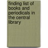 Finding List of Books and Periodicals in the Central Library door Library Enoch Pratt Fre